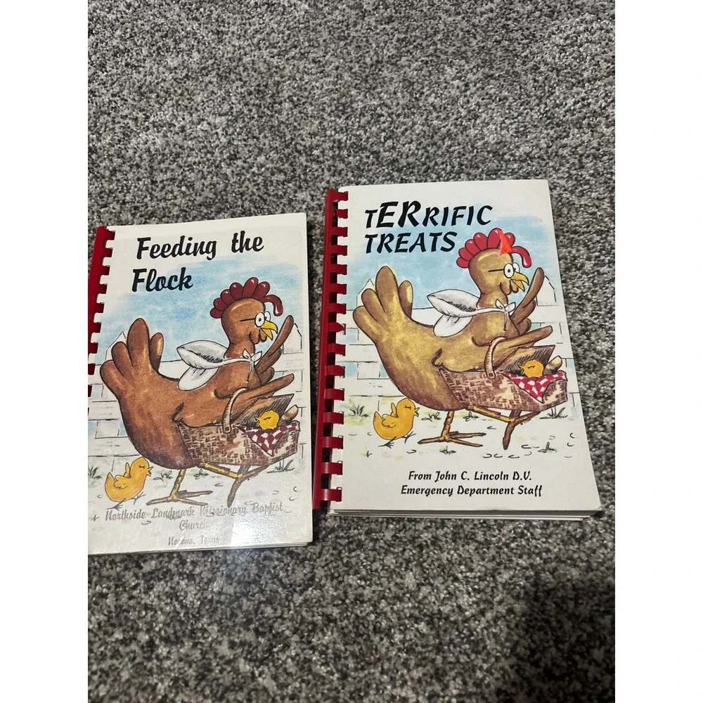Vintage Morris Press Cookbooks Feeding the Flock 1988 & Terrific Treats 2004 Lot